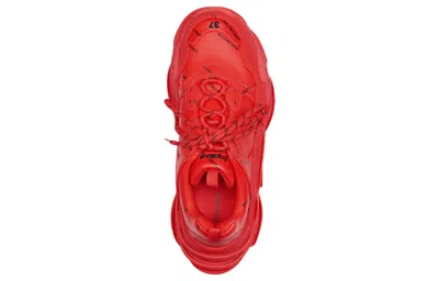 Balenciaga (wmns)  Allover Logo Triple S Sports Shoes Red