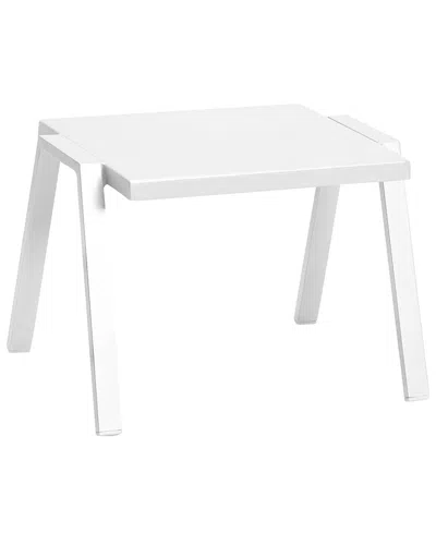 Panama Jack Mykonos End Table With Glass In White