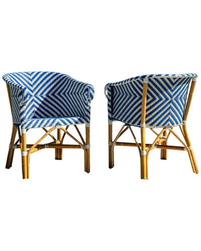 Panama Jack Tia Set 2 Bistro Armchairs In Blue