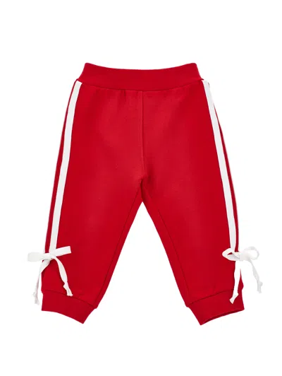 Monnalisa Pants With Side Laces In Red