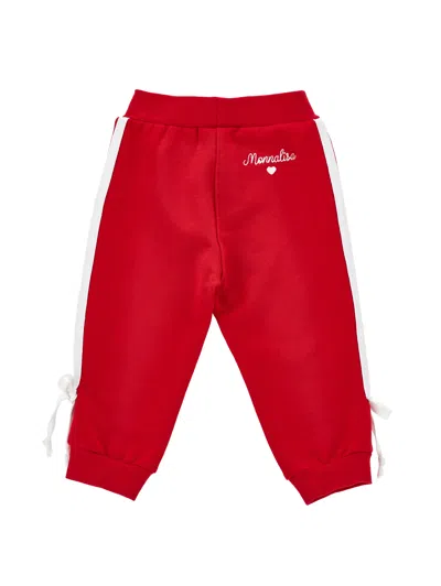 Monnalisa Pants With Side Laces In Red