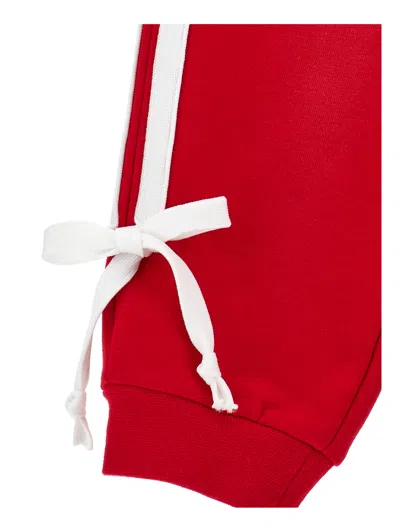 Monnalisa Pants With Side Laces In Red