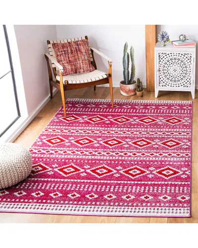 Safavieh Adirondack Machine Made Area Rug, Fuchsia / Ivory Bohemian Style Easy Care In Pink