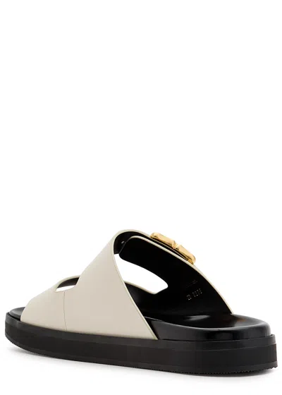 Givenchy 4g Liquid Dad Leather Sliders In White