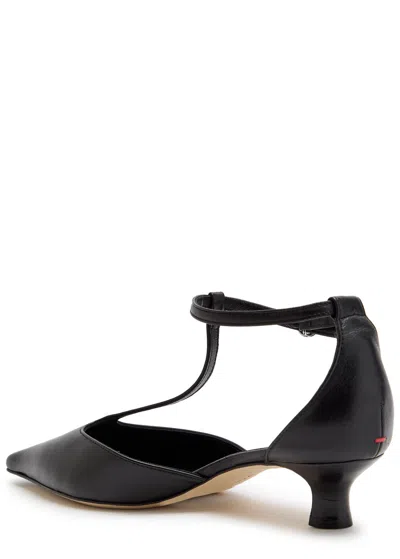 Aeyde Liz Patent Leather T-strap Pumps In Black