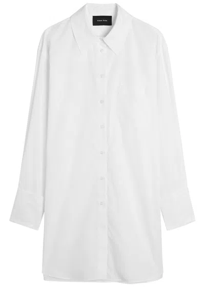 Simone Rocha Elongated Cuff Button Placket Cotton-poplin Shirt In White