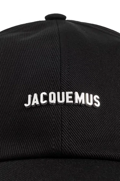 Jacquemus Gadjo Logo-embellished Cotton-twill Baseball Cap In Black