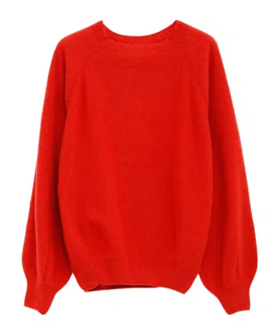 Baserange Soar Purl Raglan-sleeve Jumper In Red
