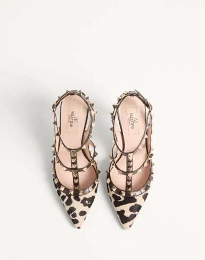 Valentino Rockstud Pumps In Animal Print In Brown