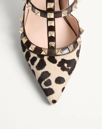 Valentino Rockstud Pumps In Animal Print In Brown