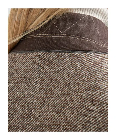 Brunello Cucinelli Wool Blend Padded Coat In Gray