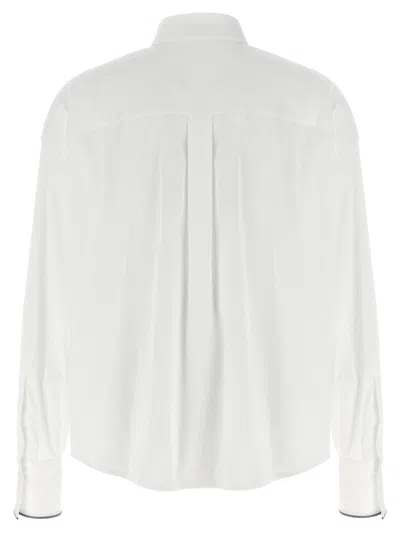 Brunello Cucinelli White Shirt With Classic Collar And Front Pockets In White
