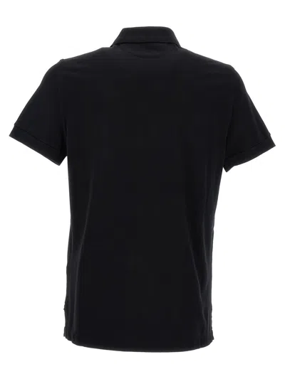 Tom Ford Classic Black Pique Polo With Textured Finish In Black