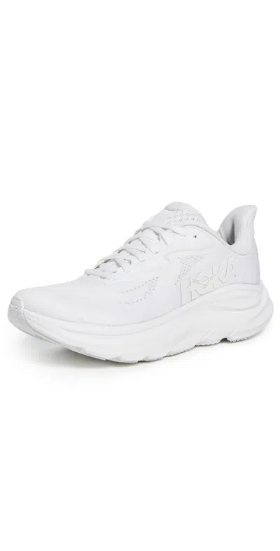 Hoka Streamlined White Sneakers With Cushioned Sole