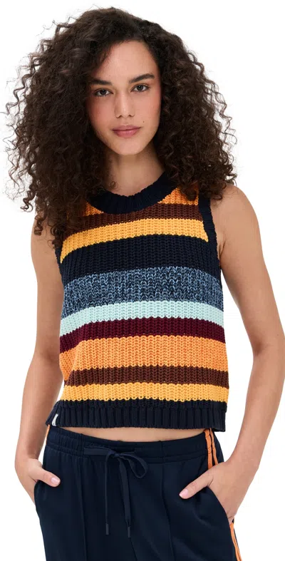 The Upside Nelson Knit Crop Sweater Vest Stripe In Multi
