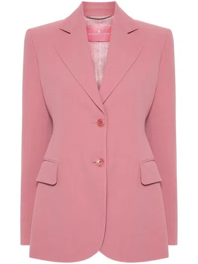 Ermanno Scervino Single-breasted Tailored Jacket With Notched Lapel In Pink