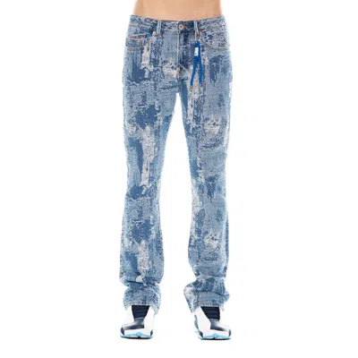Cult Of Individuality Lenny Ripped Bootcut Jeans In Blue