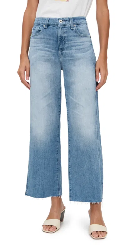 Ag Saige Mid Rise Wide Leg Crop Jean In Dana Point In Blue