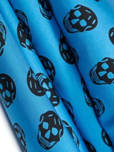 Alexander Mcqueen Alexander Mc Queen Skull Silk Scarf In Blue