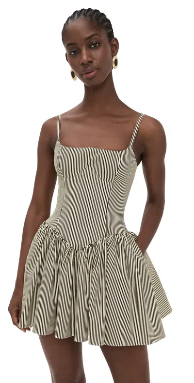 Fe Noel Maxine Mini Dress Black And Bone Stripe
