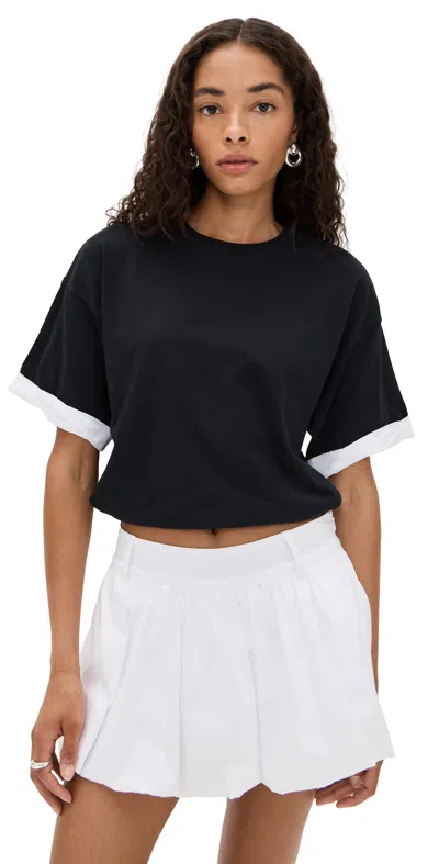 Simkhai Sutton Poplin Combo Top Black Multi In Black