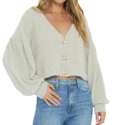 Project Social T Carmen Button Cardigan In Grey In Gray