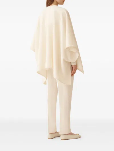 Fabiana Filippi Asymmetrical Design Wool Cape In Neutral