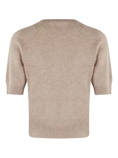 Seventy Mud Cashmere Sweater With Classic Crew Neck In Brown