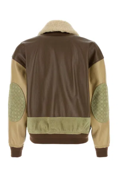 Bottega Veneta Multicolor Leather Bomber Jacket In Multi