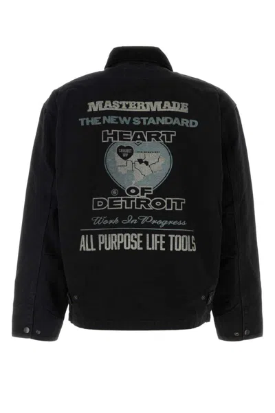 Carhartt Work In Progress Og Arcan Graphic Organic Cotton Canvas Jacket In Black