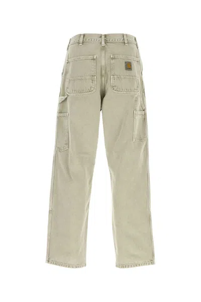 Carhartt Wip Grey Denim Double Knee Pant In Gray