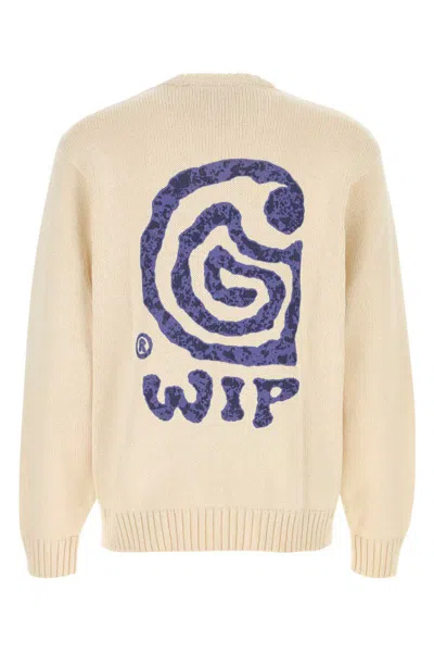 Carhartt Mens Natural Helix Graphic-print Knitted Sweater In Neutral