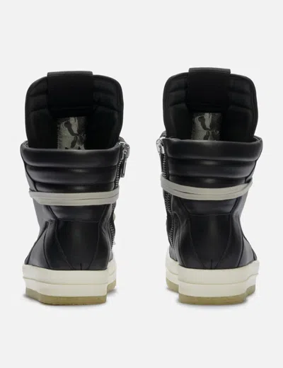 Rick Owens High-top Leather Sneakers With Rubber Toe Cap In Black