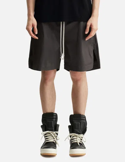 Rick Owens Boxers Drawstring Split Shorts In Black