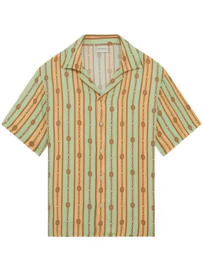 Drôle De Monsieur Striped Jewel Shirt Short Sleeves In Multi