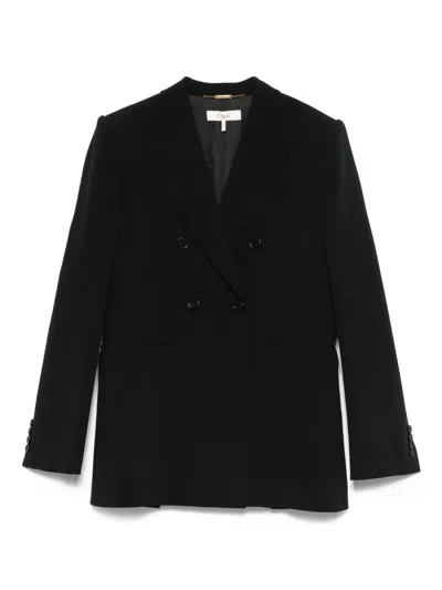 Chloé Structured Double-breasted Jacket With Padded Shoulders In Black