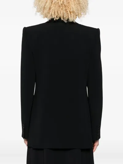 Chloé Structured Double-breasted Jacket With Padded Shoulders In Black