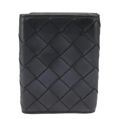 Pre-owned Bottega Veneta Intrecciato Black Leather Wallet  ()