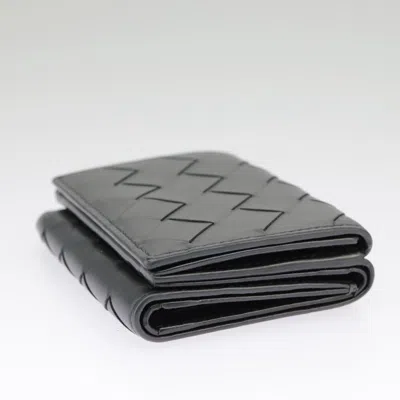 Pre-owned Bottega Veneta Intrecciato Black Leather Wallet  ()