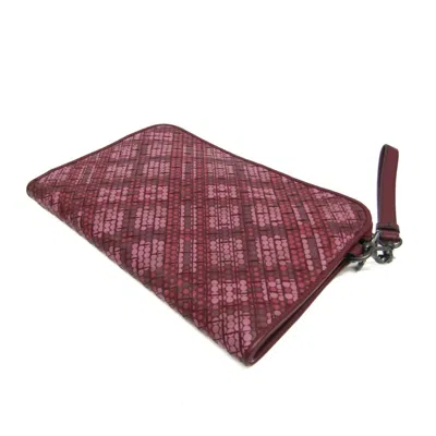Pre-owned Bottega Veneta Intrecciato Burgundy Leather Clutch Bag ()