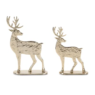 Melrose International Metal Deer Decor (set Of 2) - Gold
