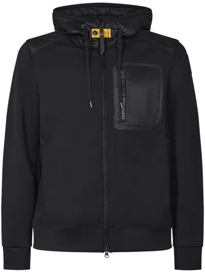 Parajumpers Quilted-panel Hooded Jacket In Black