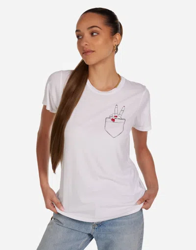 Lauren Moshi Wolf Peace Pocket In White
