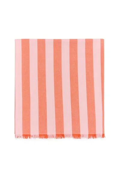 Part Two Gunva Towel In Mandarin Red Stripe In Orange