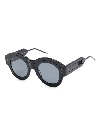 Thom Browne Round-frame Sunglasses In Black