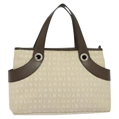 Pre-owned Bulgari Logo Mania Beige Canvas Tote Bag ()