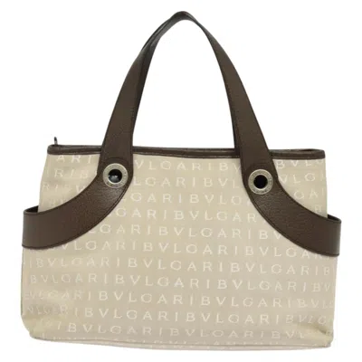 Pre-owned Bulgari Logo Mania Beige Canvas Tote Bag ()