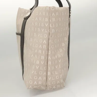 Pre-owned Bulgari Logo Mania Beige Canvas Tote Bag ()
