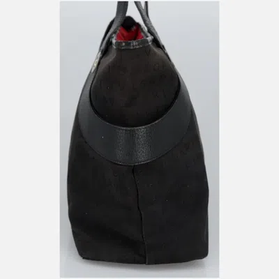 Pre-owned Bulgari Logo Mania Black Canvas Tote Bag ()