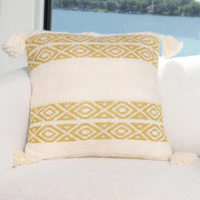 Howard's Aztec-marled Knit Reversible Square Pillow In Necalli Stripe